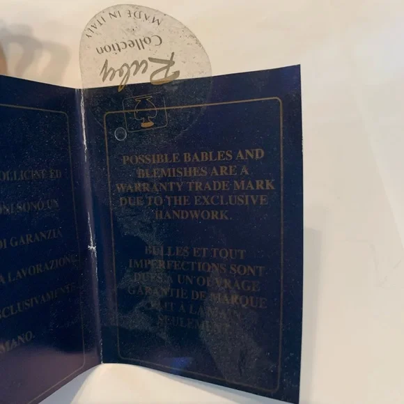 Handmade Small Glass Sculptured Bowl by White Crystal and Marked Made in Italy - Picture 14 of 15